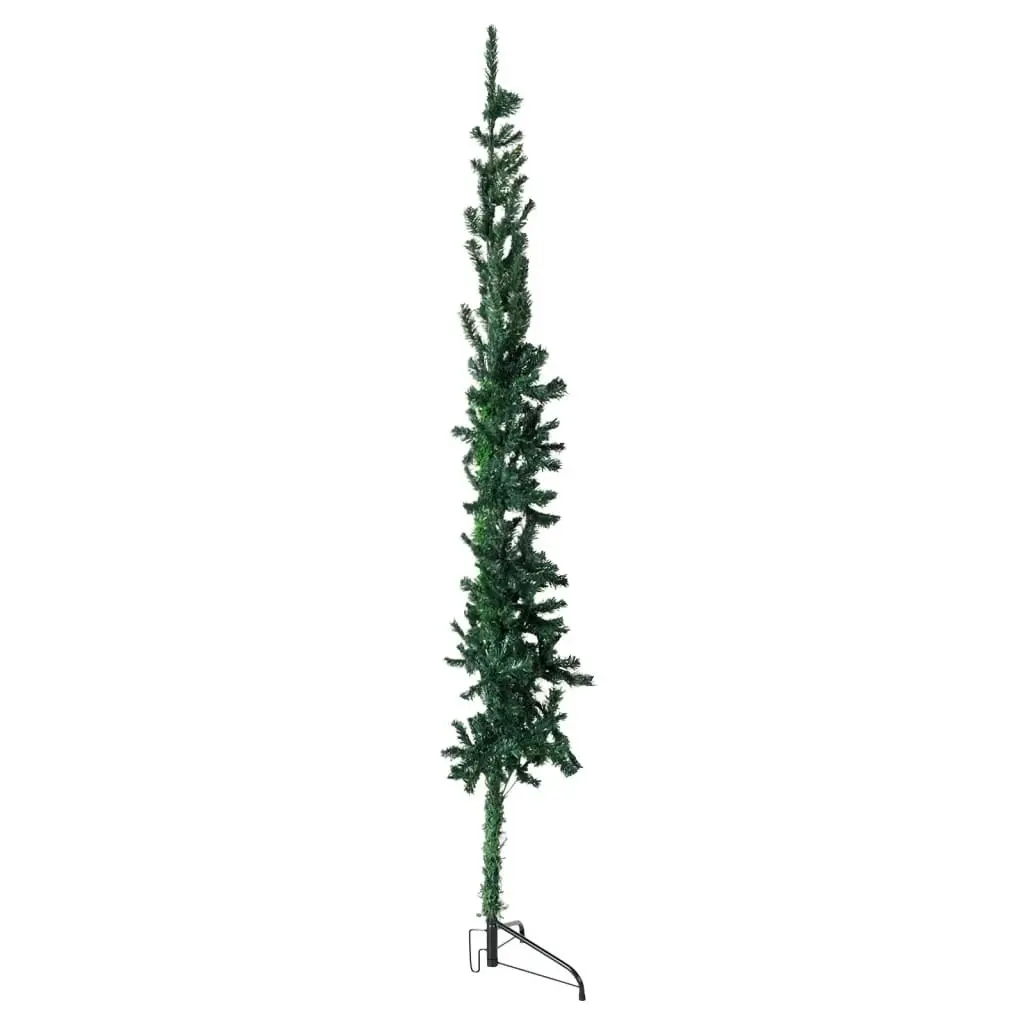 Slim Artificial Half Christmas Tree with Stand Green 240 cm 344603