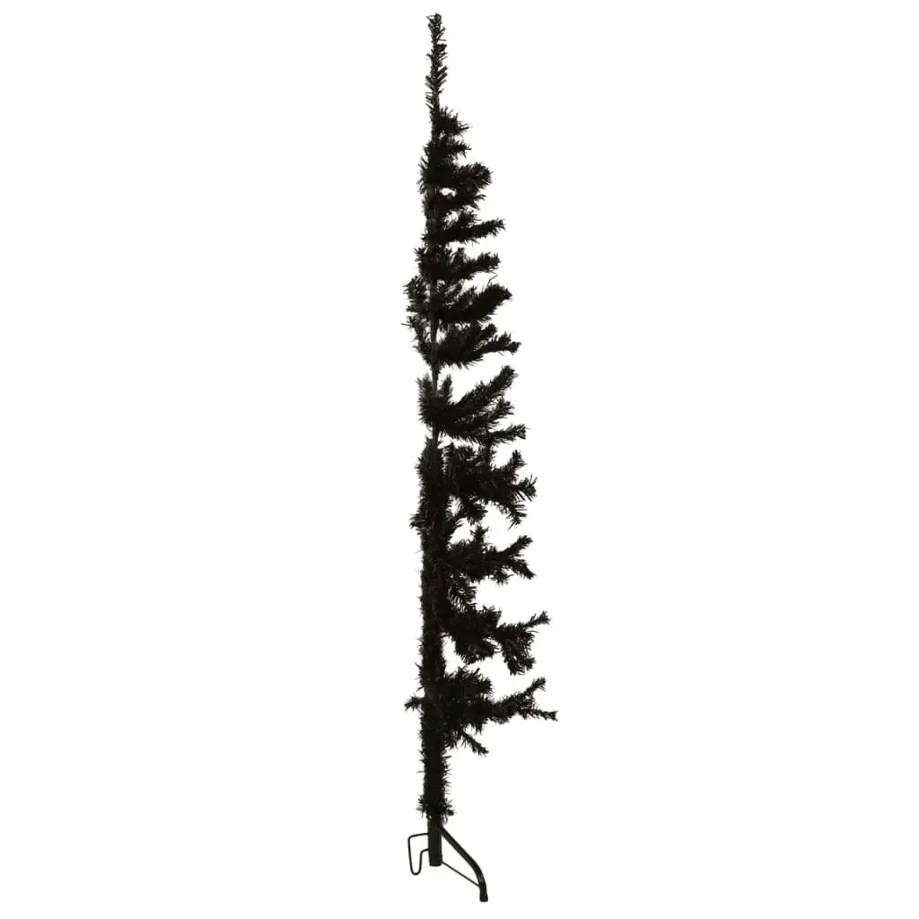 Slim Artificial Half Christmas Tree with Stand Black 120 cm 344574