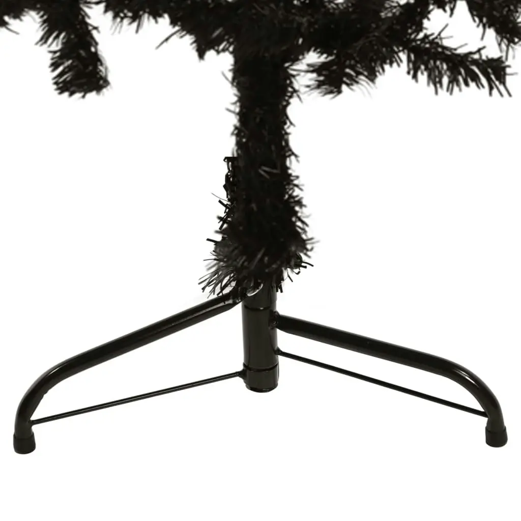 Slim Artificial Half Christmas Tree with Stand Black 120 cm 344574