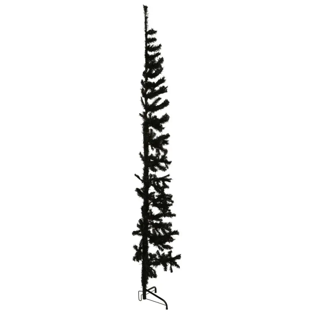 Slim Artificial Half Christmas Tree with Stand Black 240 cm 344578