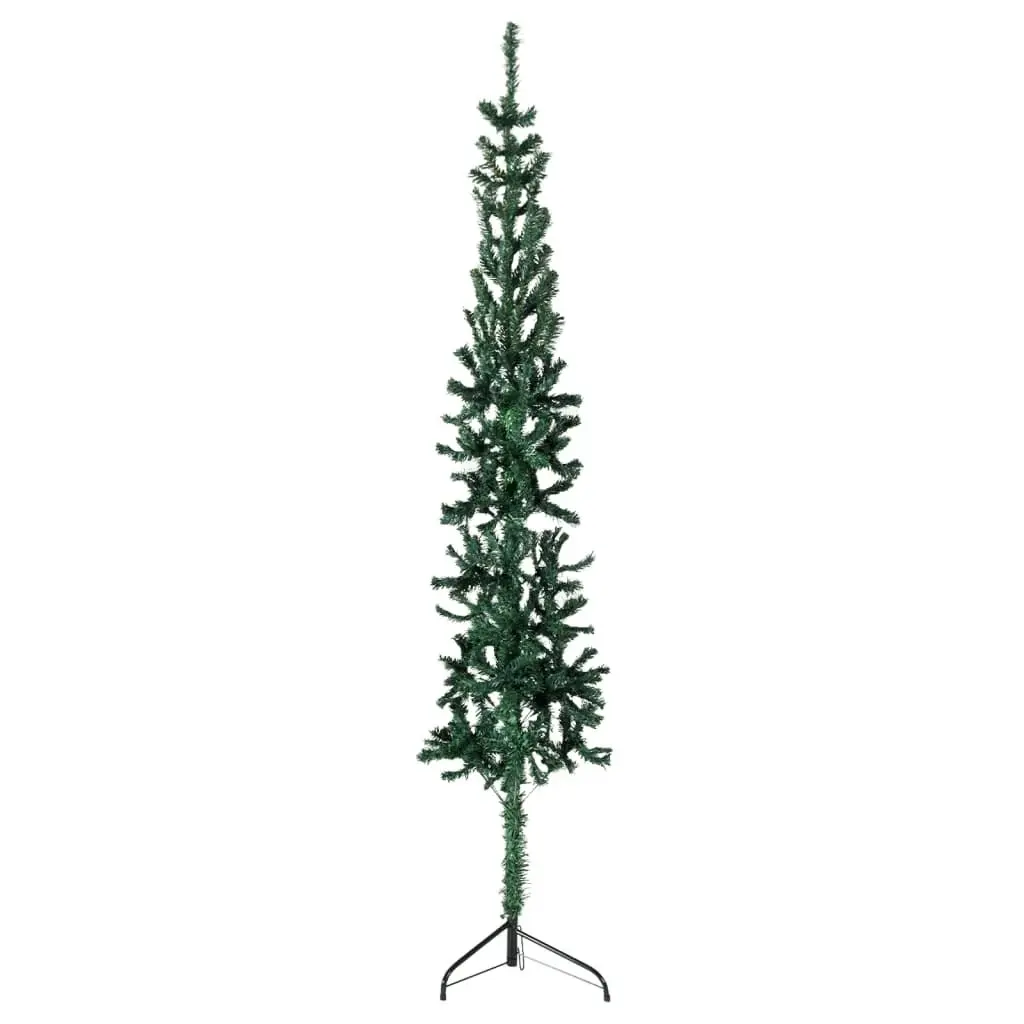 Slim Artificial Half Christmas Tree with Stand Green 180 cm 344601