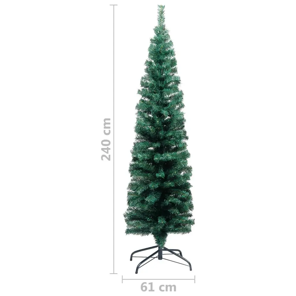 Slim Artificial Pre-lit Christmas Tree with Ball Set Green 240 cm 3077902