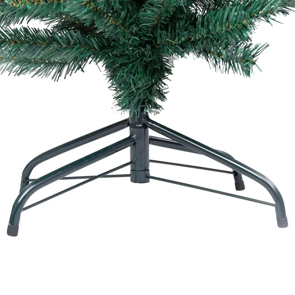 Slim Artificial Pre-lit Christmas Tree with Stand Green 240 cm PVC 3077753