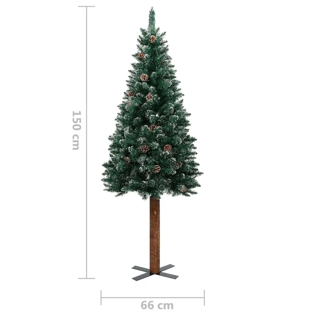 Slim Pre-lit Christmas Tree with Ball Set Green 150 cm 3077911