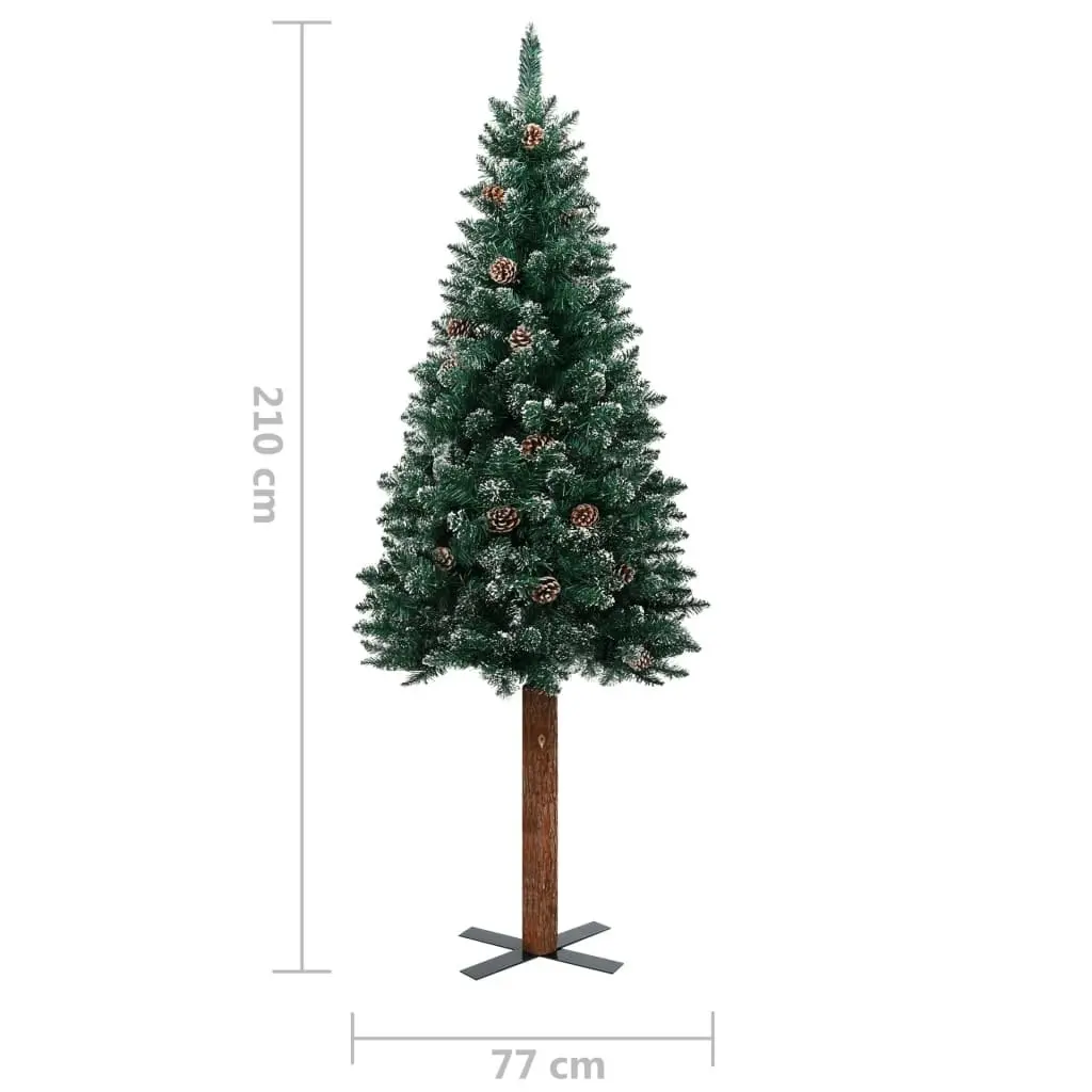 Slim Pre-lit Christmas Tree with Ball Set Green 210 cm 3077913