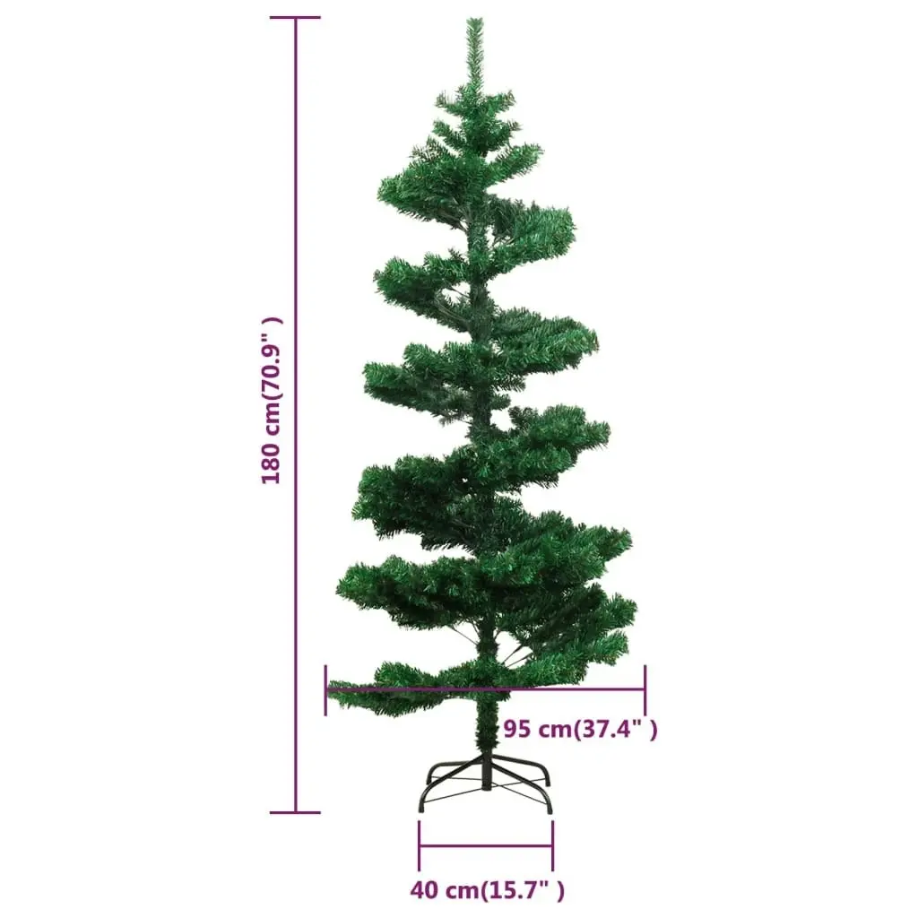 Swirl Pre-lit Christmas Tree with Stand Green 180 cm PVC 344651