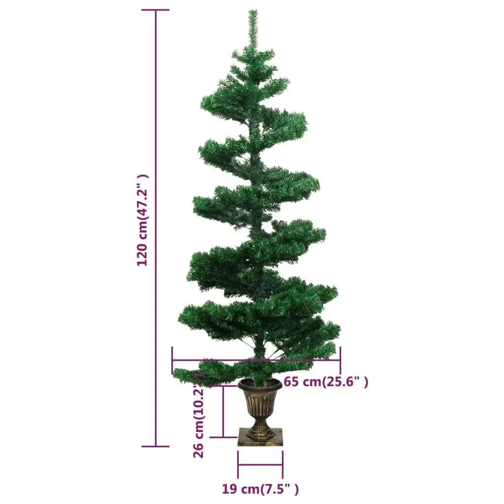 Swirl Pre-lit Christmas Tree with Pot Green 120 cm PVC 344649