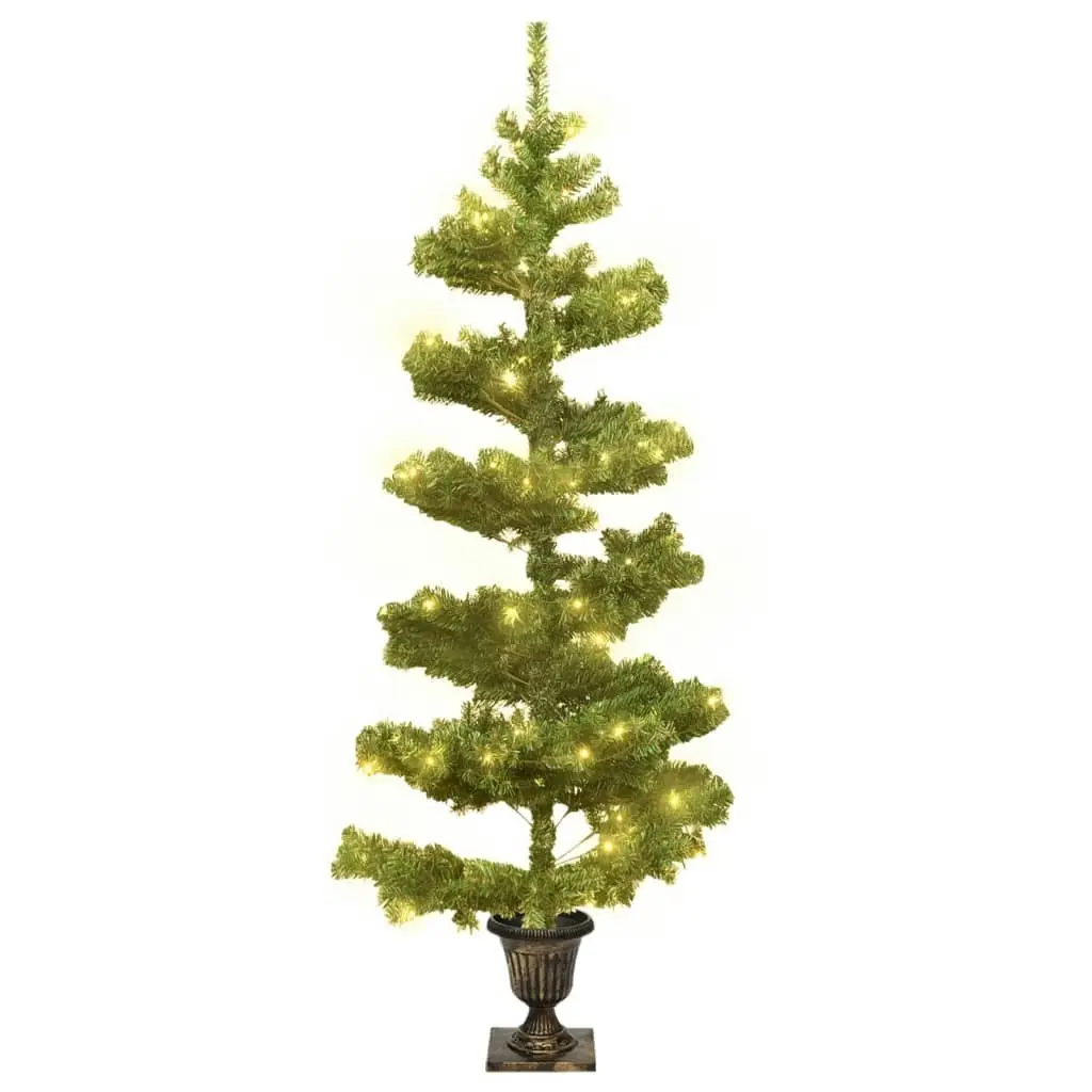 Swirl Pre-lit Christmas Tree with Pot Green 120 cm PVC 344649