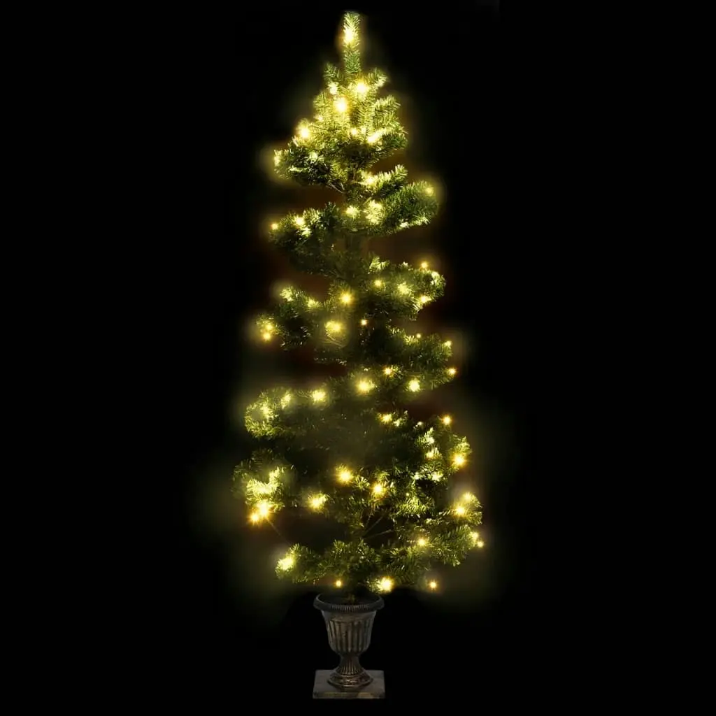 Swirl Pre-lit Christmas Tree with Pot Green 120 cm PVC 344649