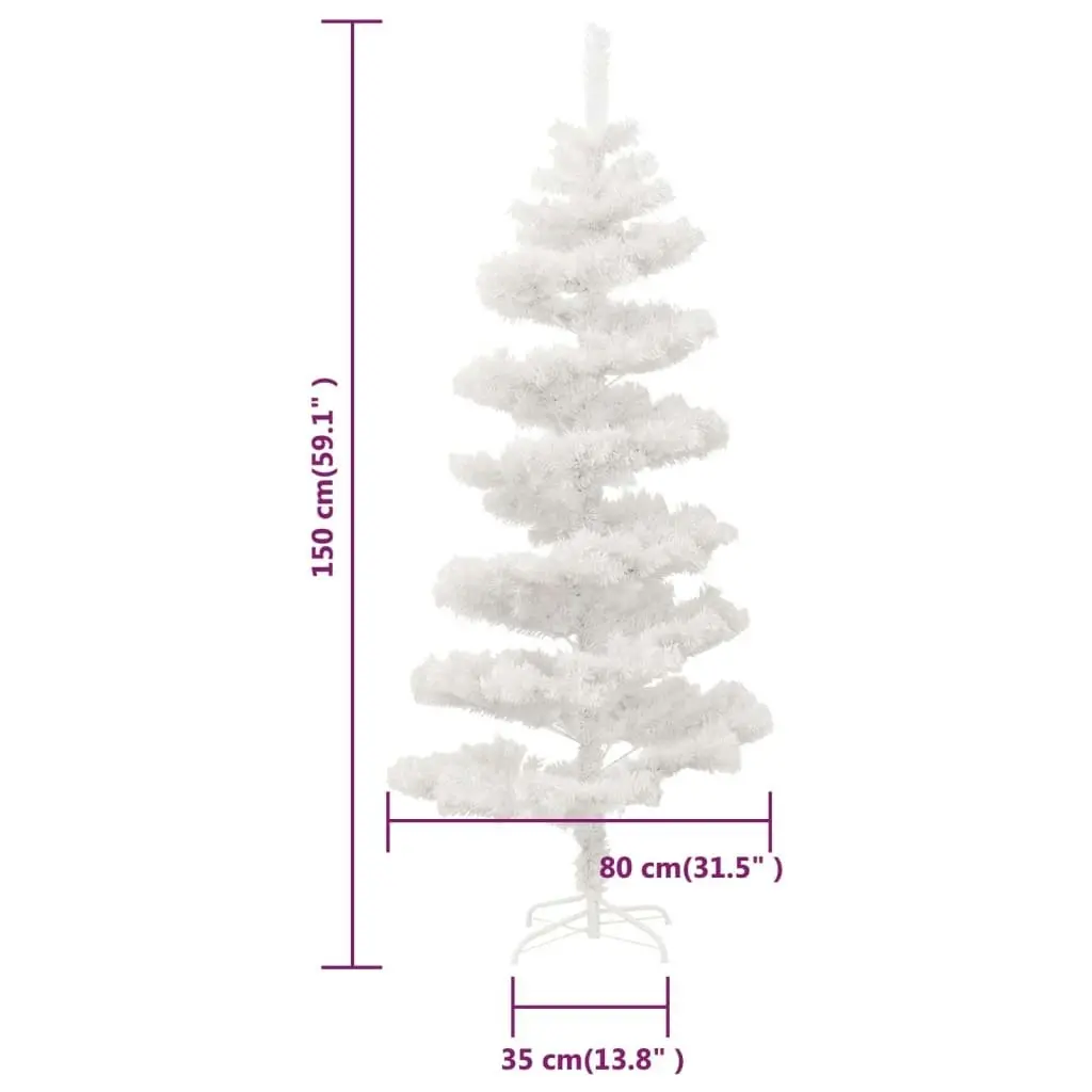 Swirl Pre-lit Christmas Tree with Stand White 150 cm PVC 344653