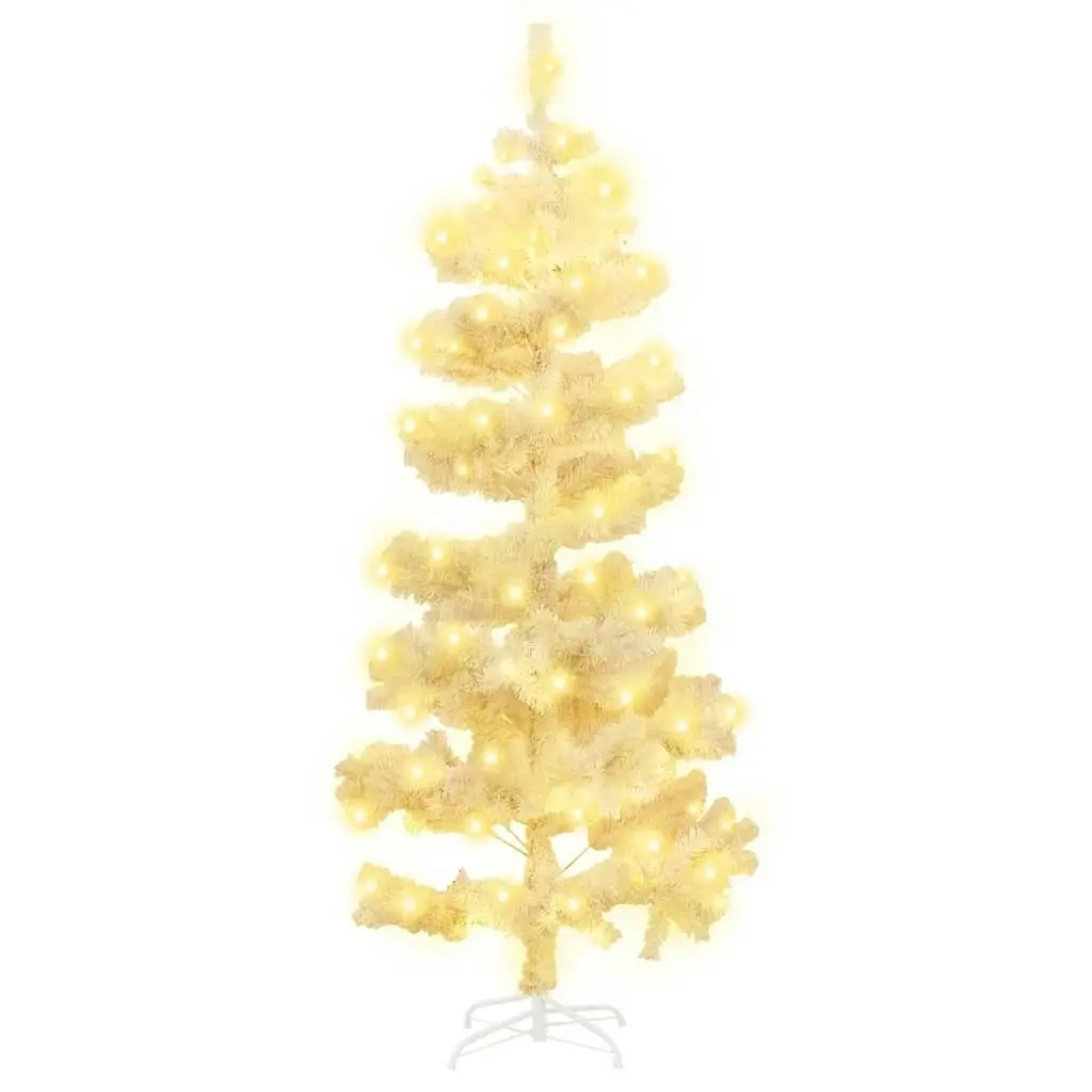 Swirl Pre-lit Christmas Tree with Stand White 150 cm PVC 344653