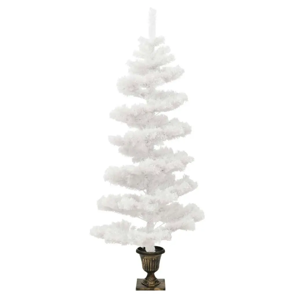 Swirl Pre-lit Christmas Tree with Pot White 120 cm PVC 344652