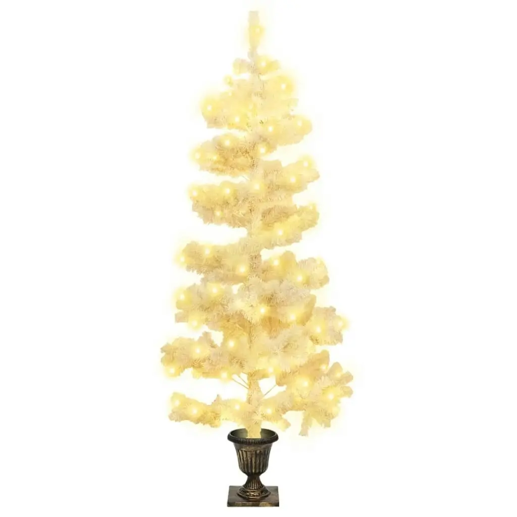 Swirl Pre-lit Christmas Tree with Pot White 120 cm PVC 344652