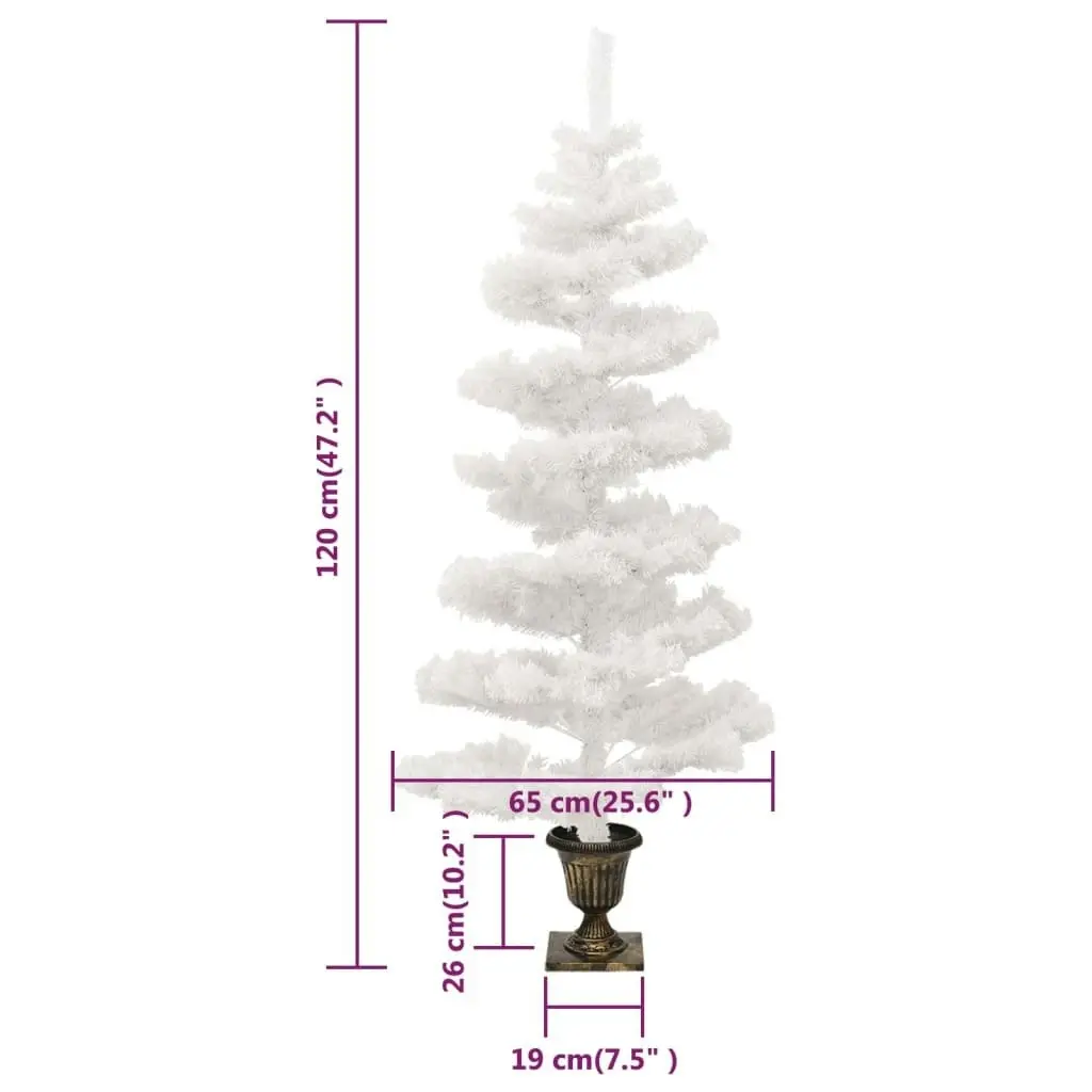 Swirl Pre-lit Christmas Tree with Pot White 120 cm PVC 344652