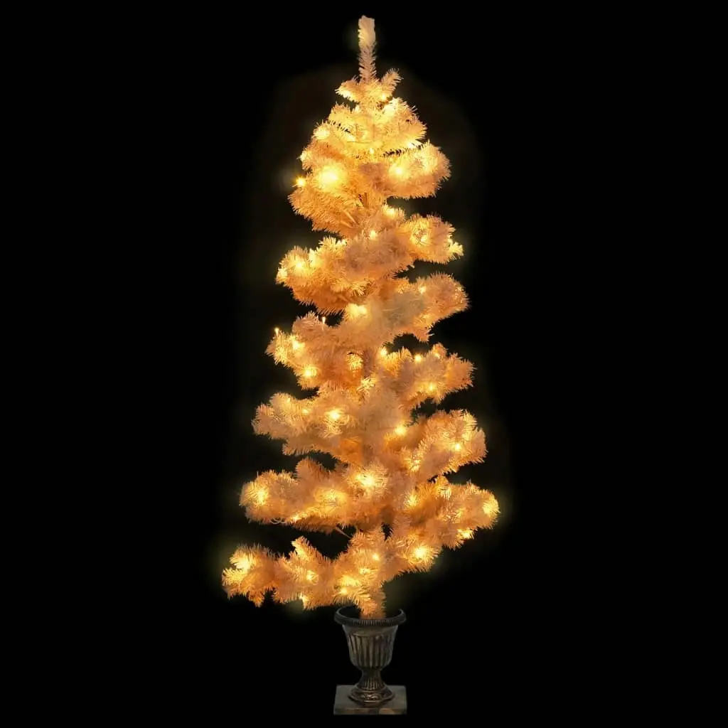 Swirl Pre-lit Christmas Tree with Pot White 120 cm PVC 344652