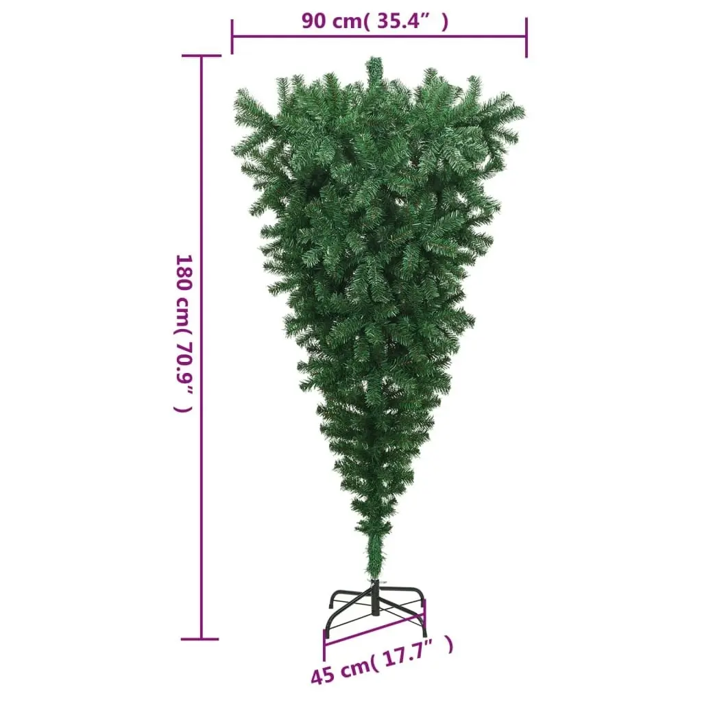 Upside-down Artificial Christmas Tree with Stand Green 180 cm 329174