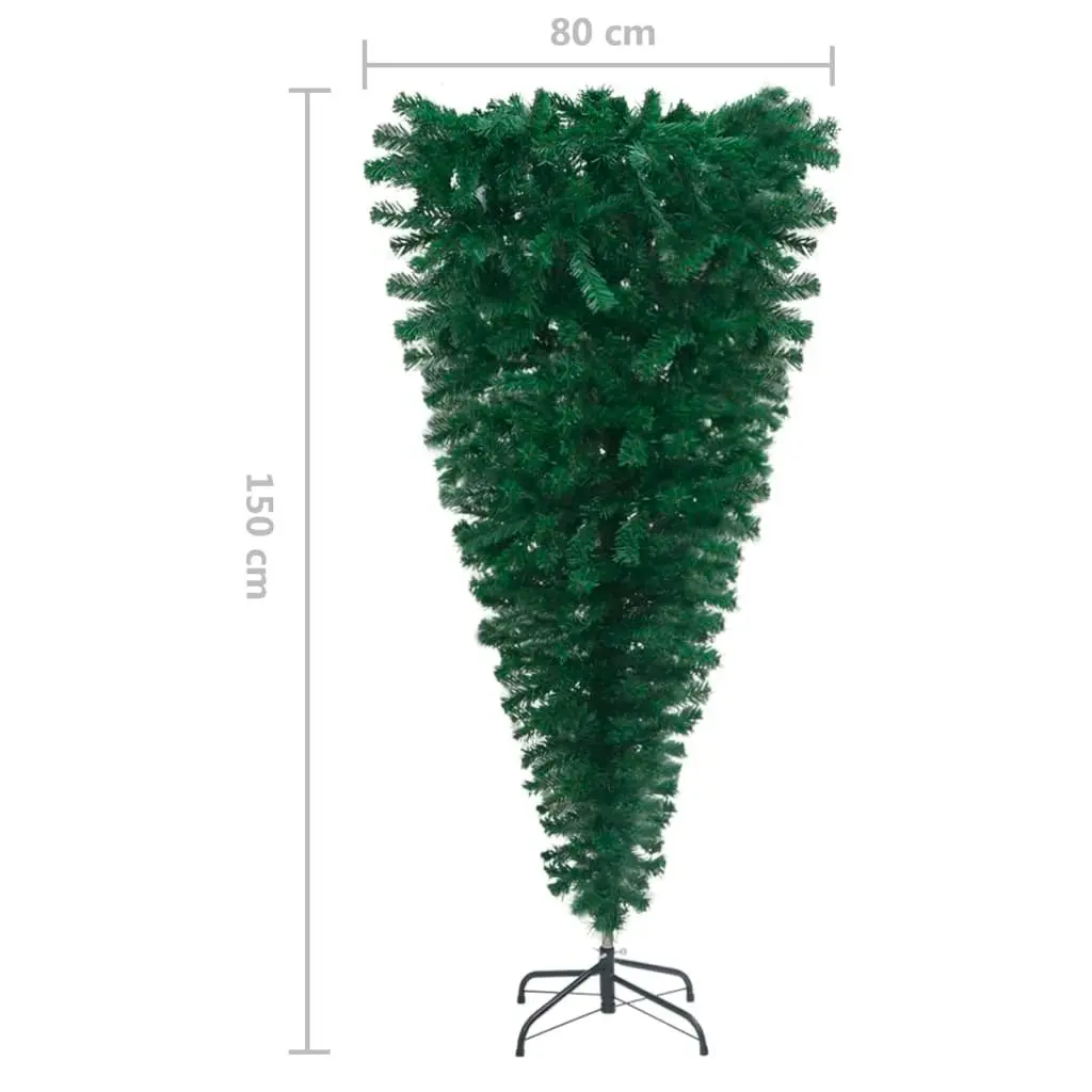 Upside-down Artificial Pre-lit Christmas Tree with Ball Set 150 cm 3078097