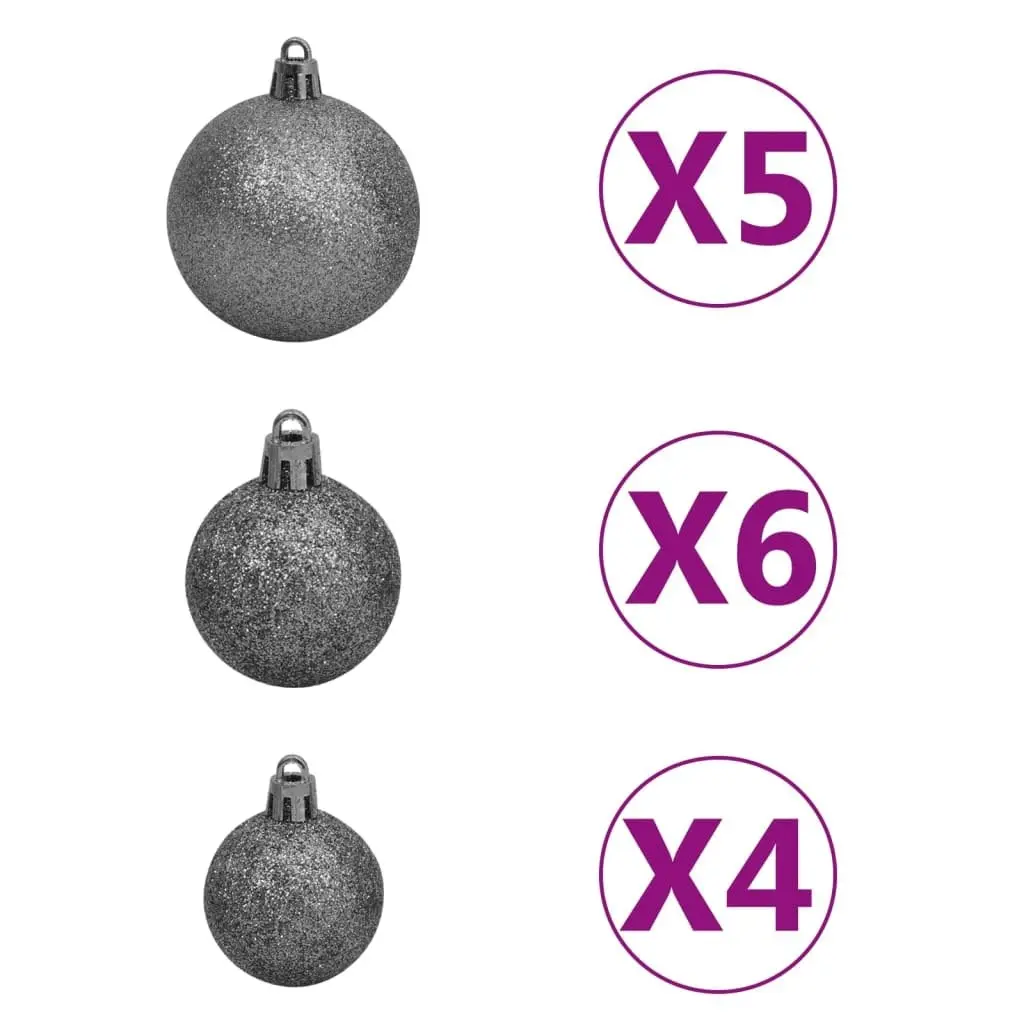 Upside-down Artificial Pre-lit Christmas Tree with Ball Set 150 cm 3078097