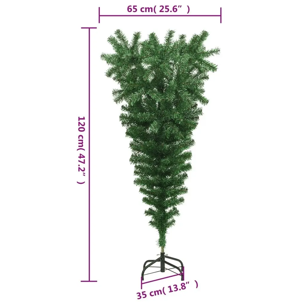 Upside-down Artificial Christmas Tree with Stand Green 120 cm 329172