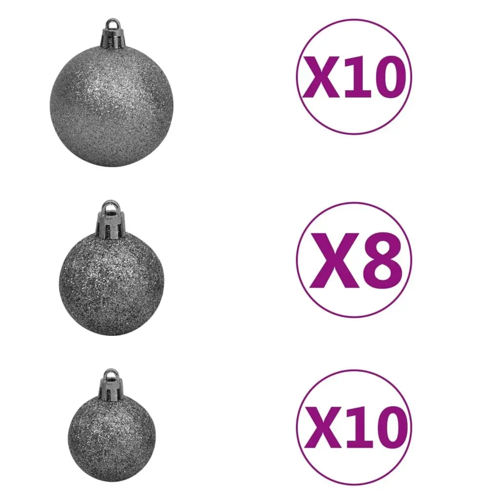 Upside-down Artificial Pre-lit Christmas Tree with Ball Set 210 cm 3078099