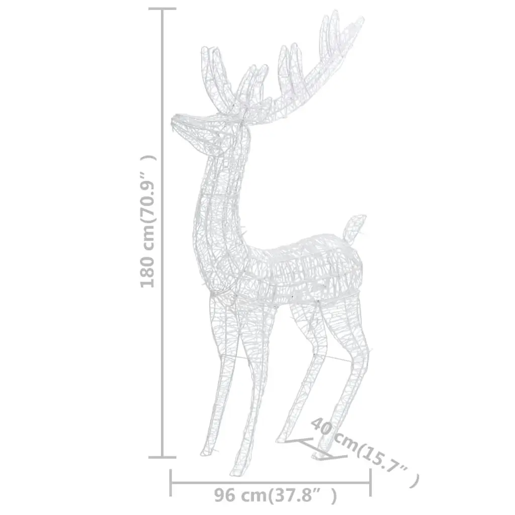 XXL Acrylic Christmas Reindeer 250 LED 180 cm Cold white 329786