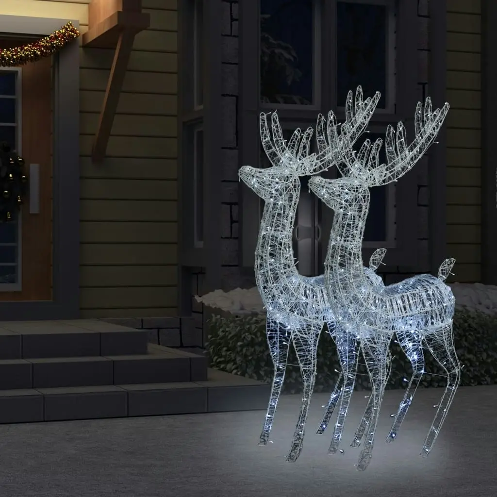 XXL Acrylic Christmas Reindeers 250 LED 2 pcs 180 cm Cold white 3154357