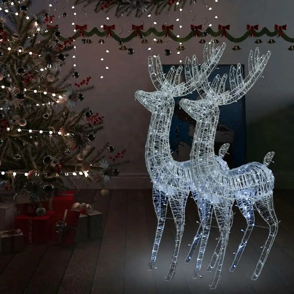 XXL Acrylic Christmas Reindeers 250 LED 2 pcs 180 cm Cold white 3154357