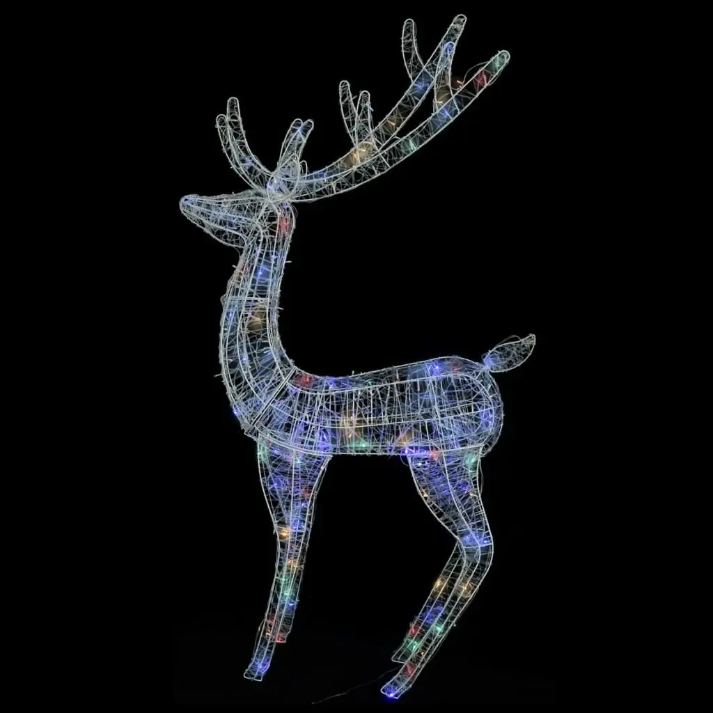 XXL Acrylic Christmas Reindeer 250 LED 180 cm Colourful 329788