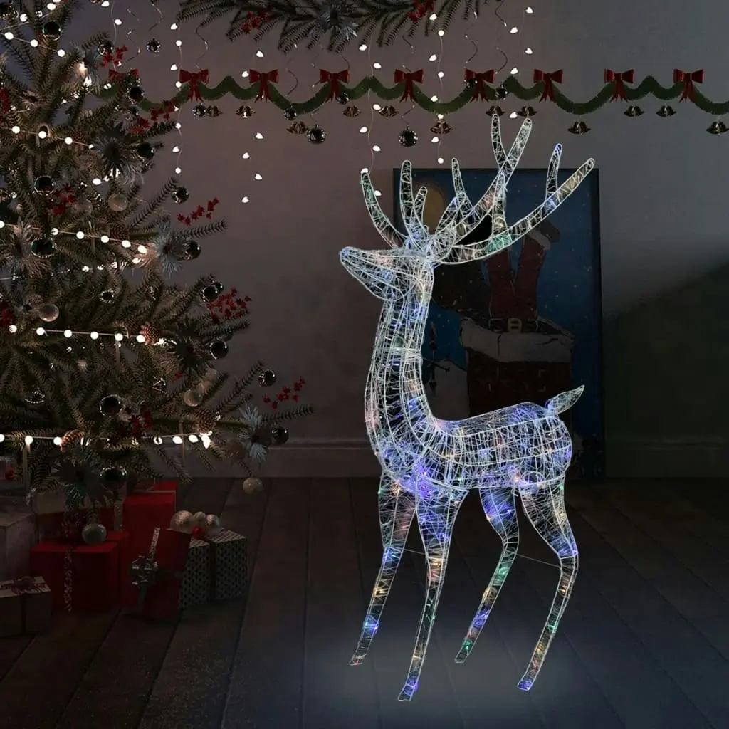 XXL Acrylic Christmas Reindeer 250 LED 180 cm Colourful 329788