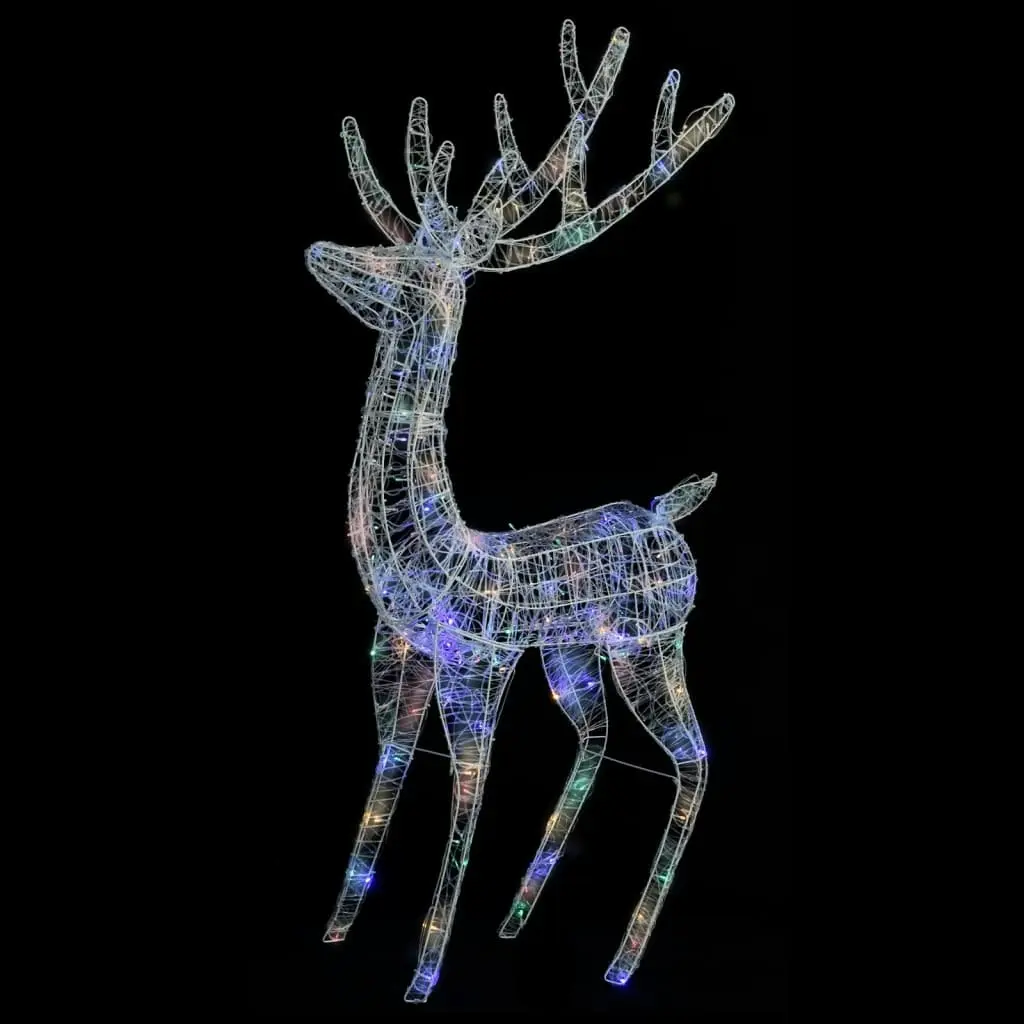 XXL Acrylic Christmas Reindeer 250 LED 180 cm Colourful 329788