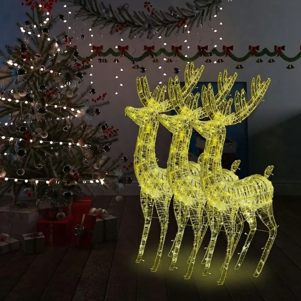 XXL Acrylic Christmas Reindeers 250 LED 3 pcs 180 cm Warm White 3154355