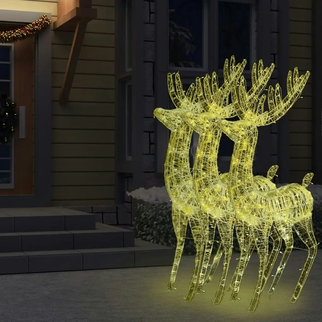 XXL Acrylic Christmas Reindeers 250 LED 3 pcs 180 cm Warm White 3154355