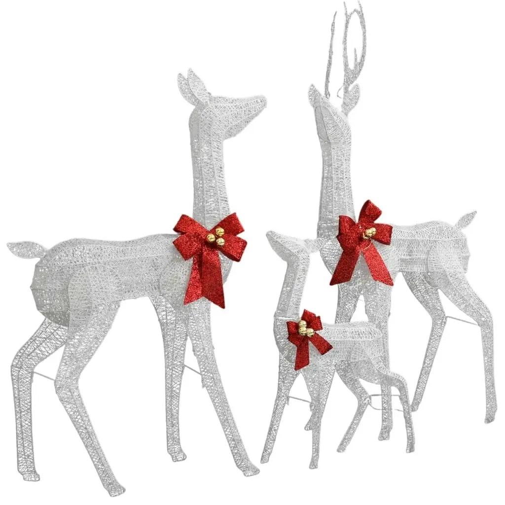 Reindeer Family Christmas Decoration White and Silver 201 LEDs 329771