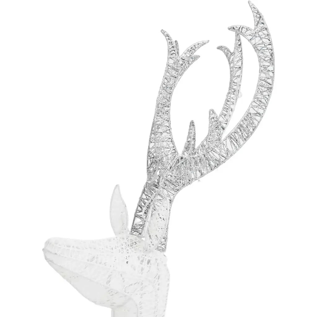 Reindeer Family Christmas Decoration White and Silver 201 LEDs 329771