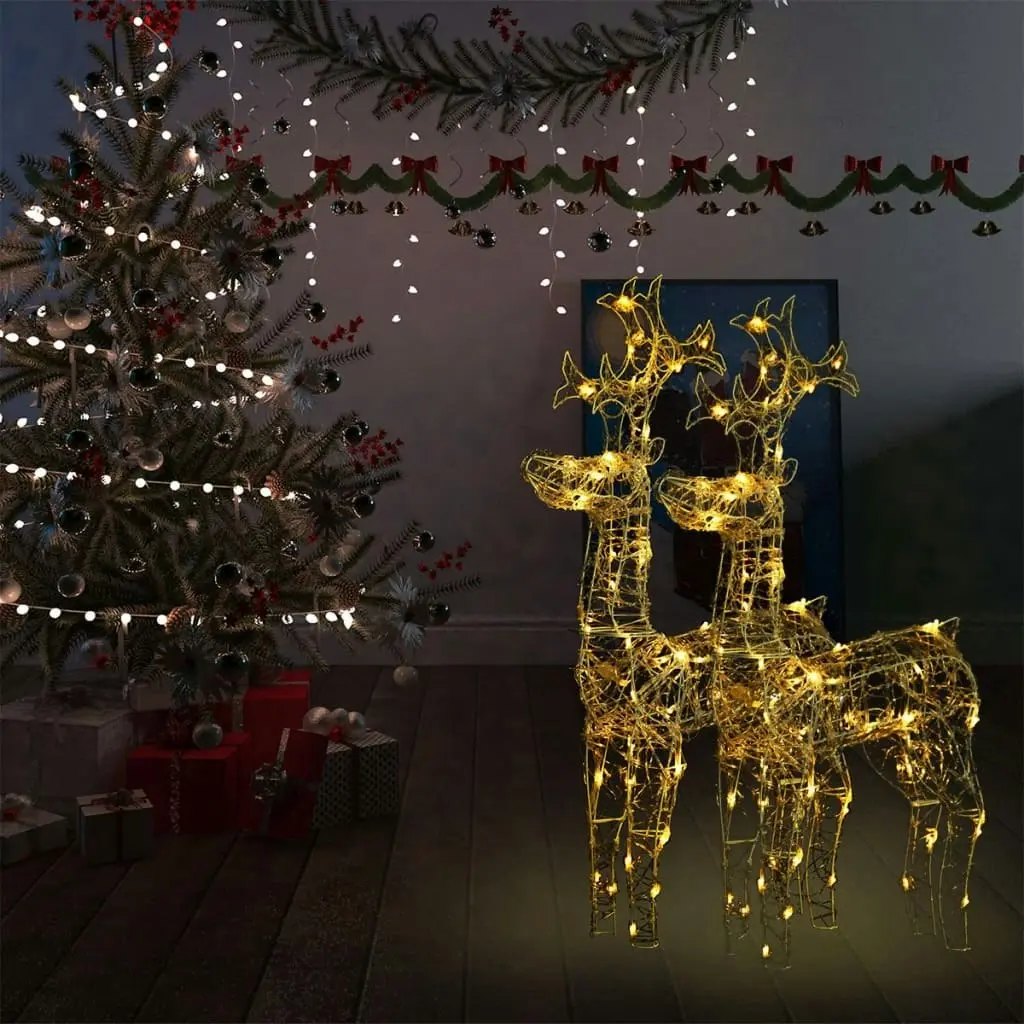 Reindeer Christmas Decorations 2 pcs 60x16x100 cm Acrylic 3154369