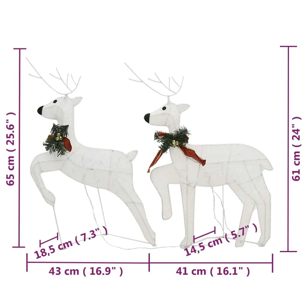 Reindeer & Sleigh Christmas Decoration 140 LEDs Outdoor White 3100432