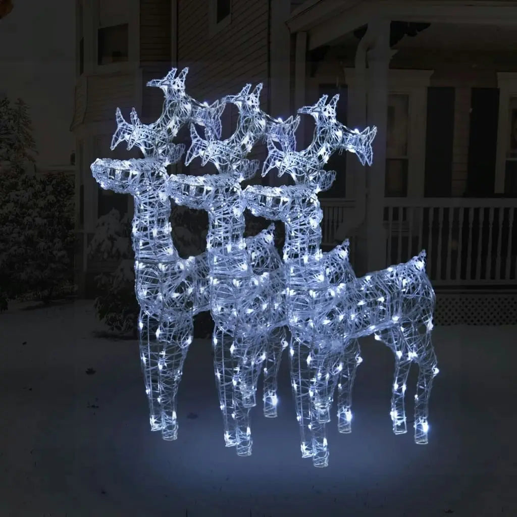 Reindeer Christmas Decorations 3 pcs 60x16x100 cm Acrylic 3154337