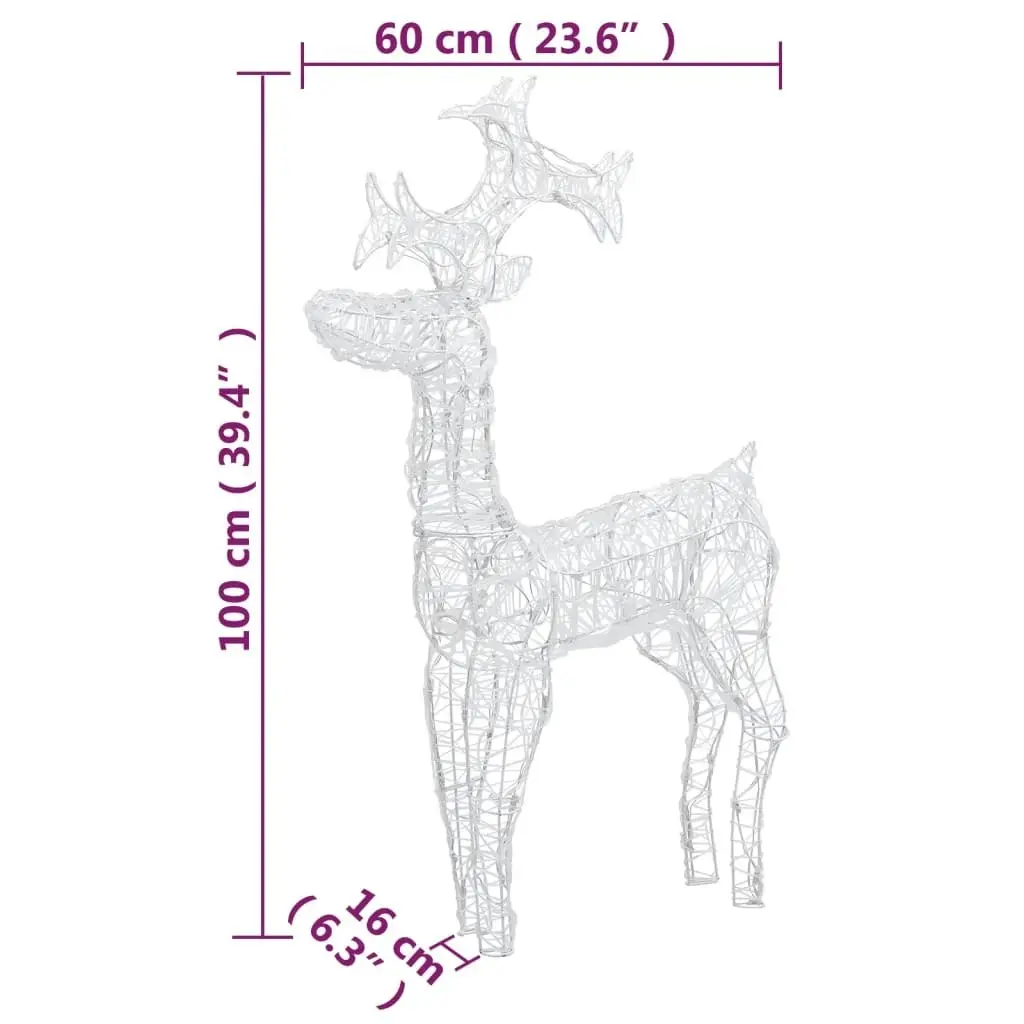 Reindeer Christmas Decorations 3 pcs 60x16x100 cm Acrylic 3154337