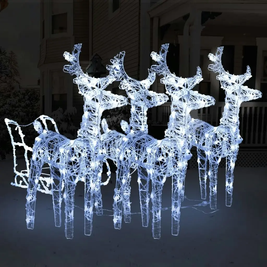 Reindeers & Sleigh Christmas Decoration 240 LEDs Acrylic 3100420