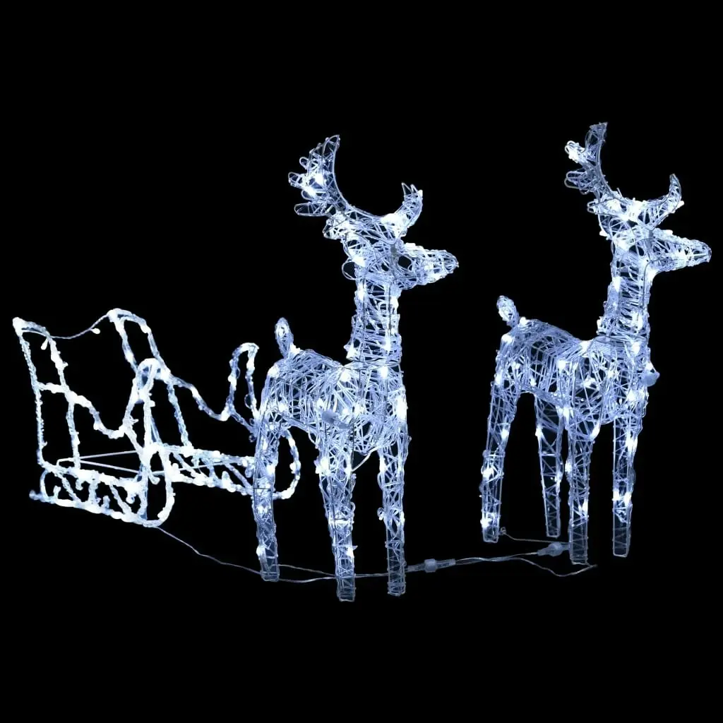 Reindeers & Sleigh Christmas Decoration 240 LEDs Acrylic 3100420