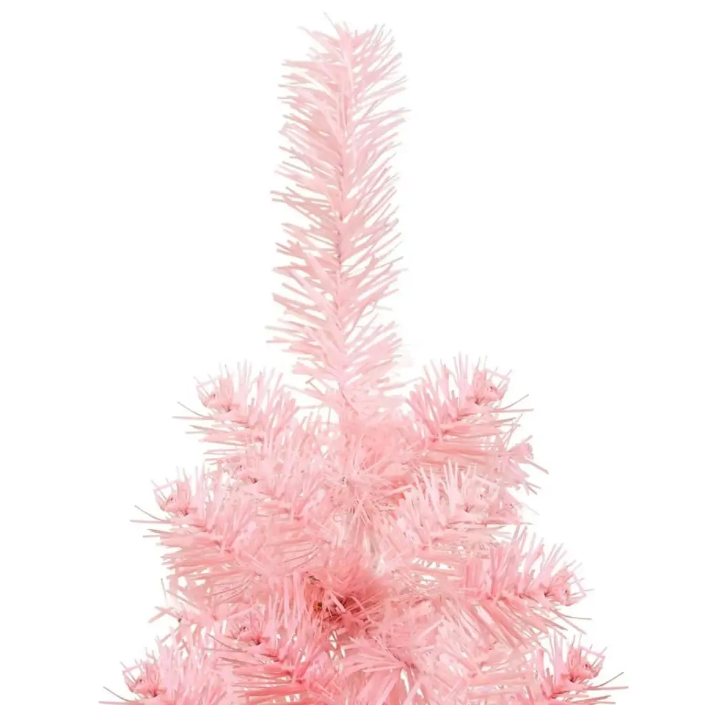 Slim Artificial Half Christmas Tree with Stand Pink 150 cm 344570