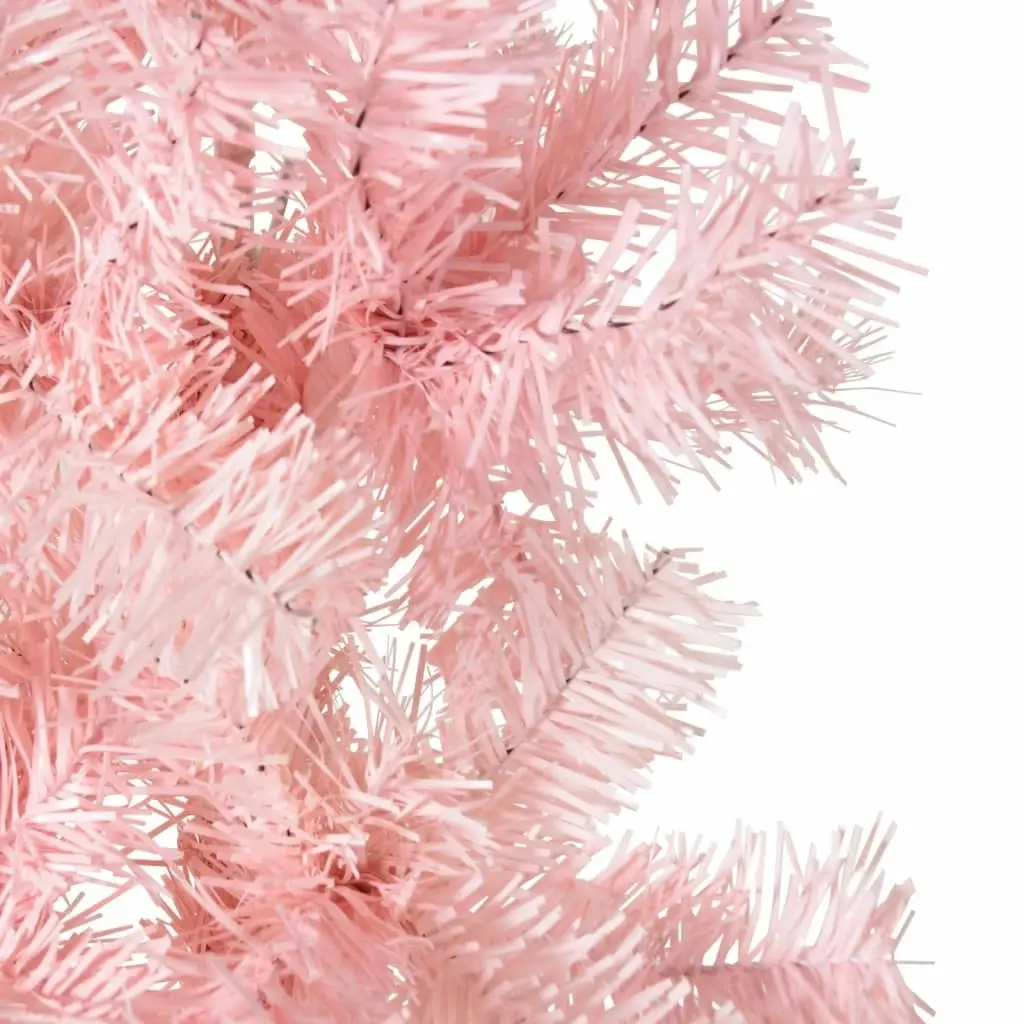 Slim Artificial Half Christmas Tree with Stand Pink 210 cm 344572