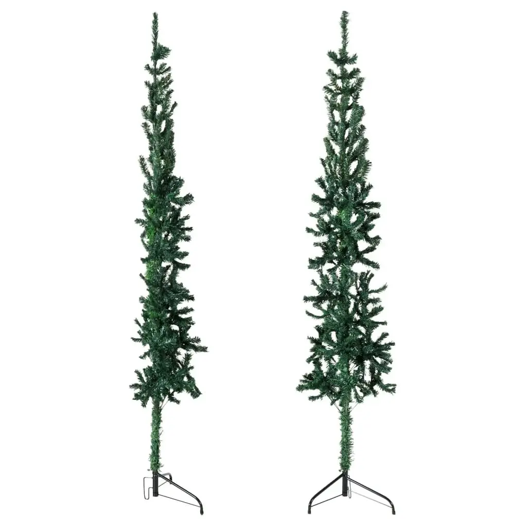 Slim Artificial Half Christmas Tree with Stand Green 120 cm 344599