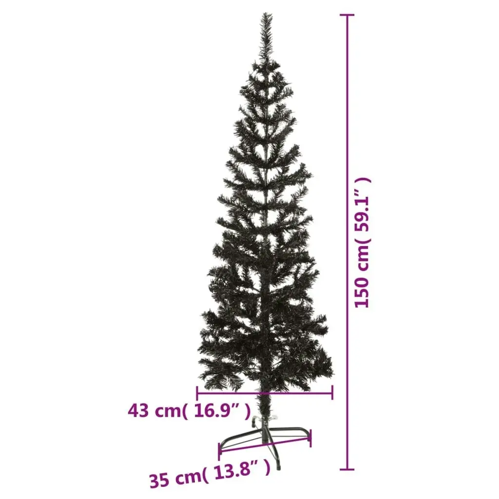 Slim Christmas Tree Black 150 cm 329218