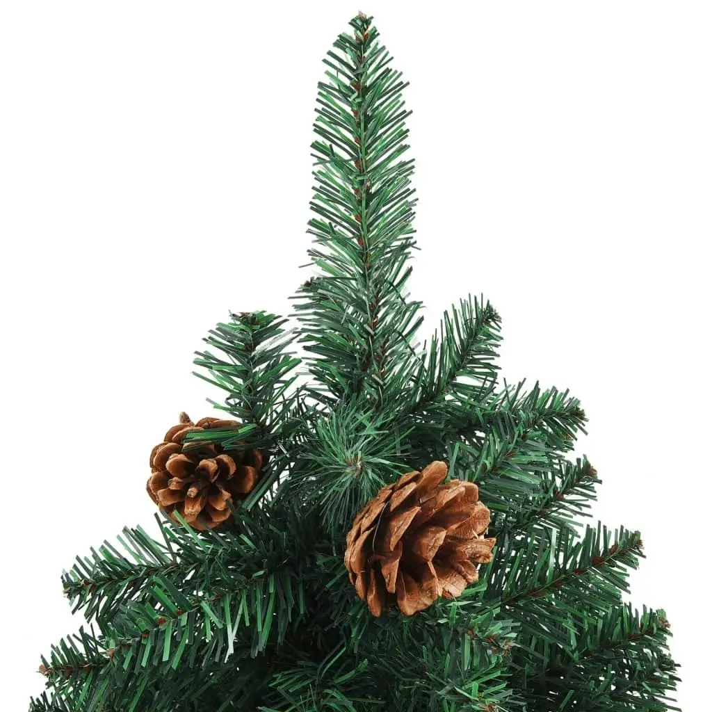 Slim Pre-lit Christmas Tree with Ball Set Green 150 cm PVC 3077908