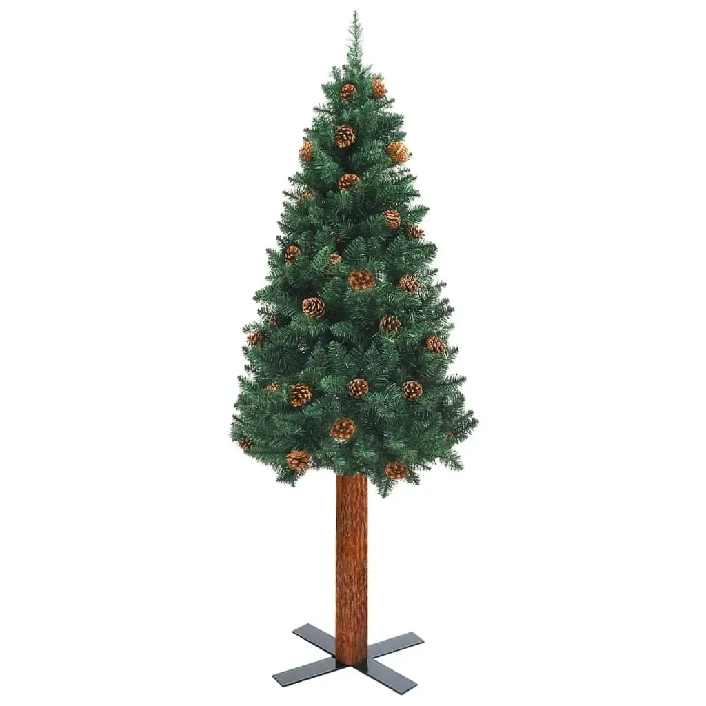 Slim Pre-lit Christmas Tree with Ball Set Green 150 cm PVC 3077908