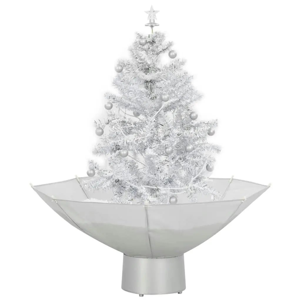 Snowing Christmas Tree with Umbrella Base White 75 cm 284332