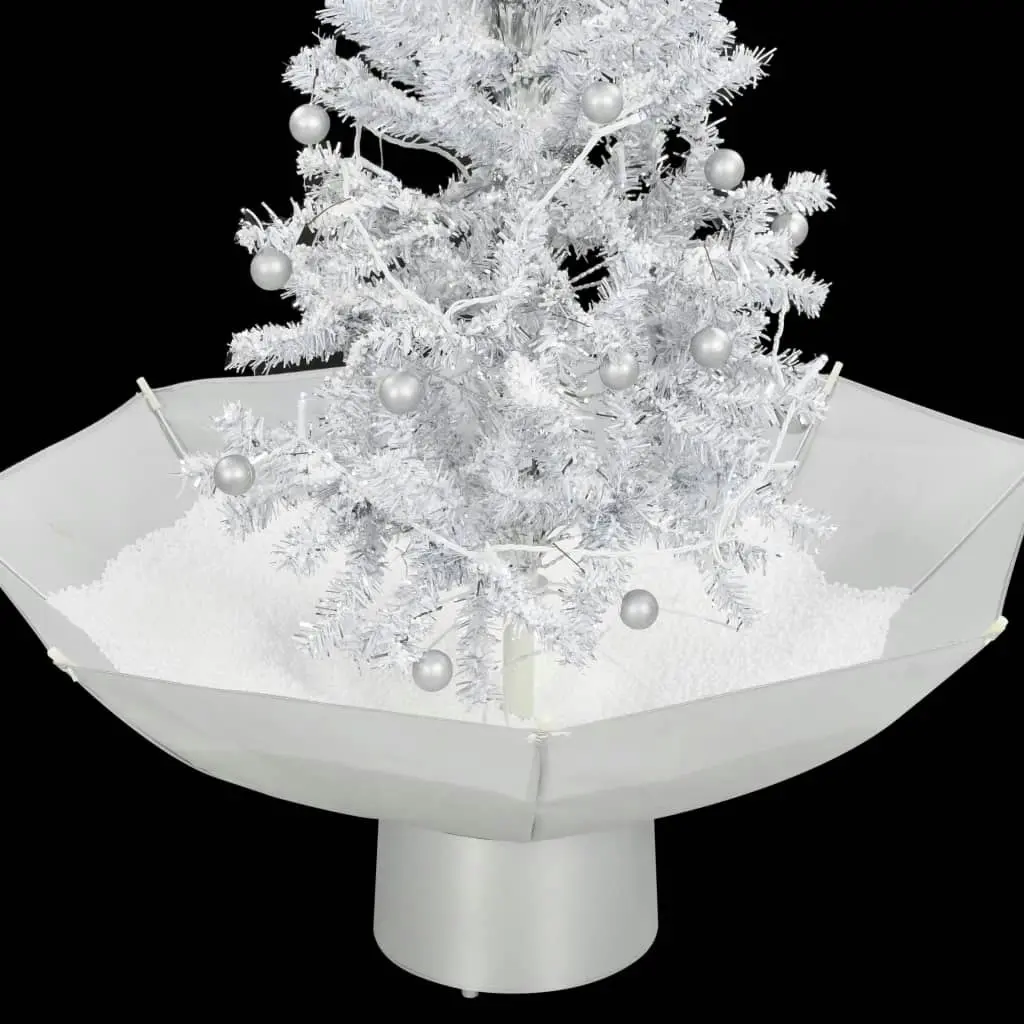 Snowing Christmas Tree with Umbrella Base White 75 cm 284332