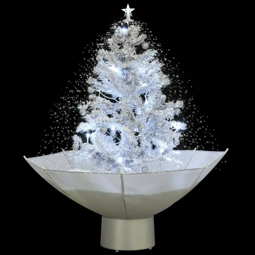 Snowing Christmas Tree with Umbrella Base White 75 cm 284332