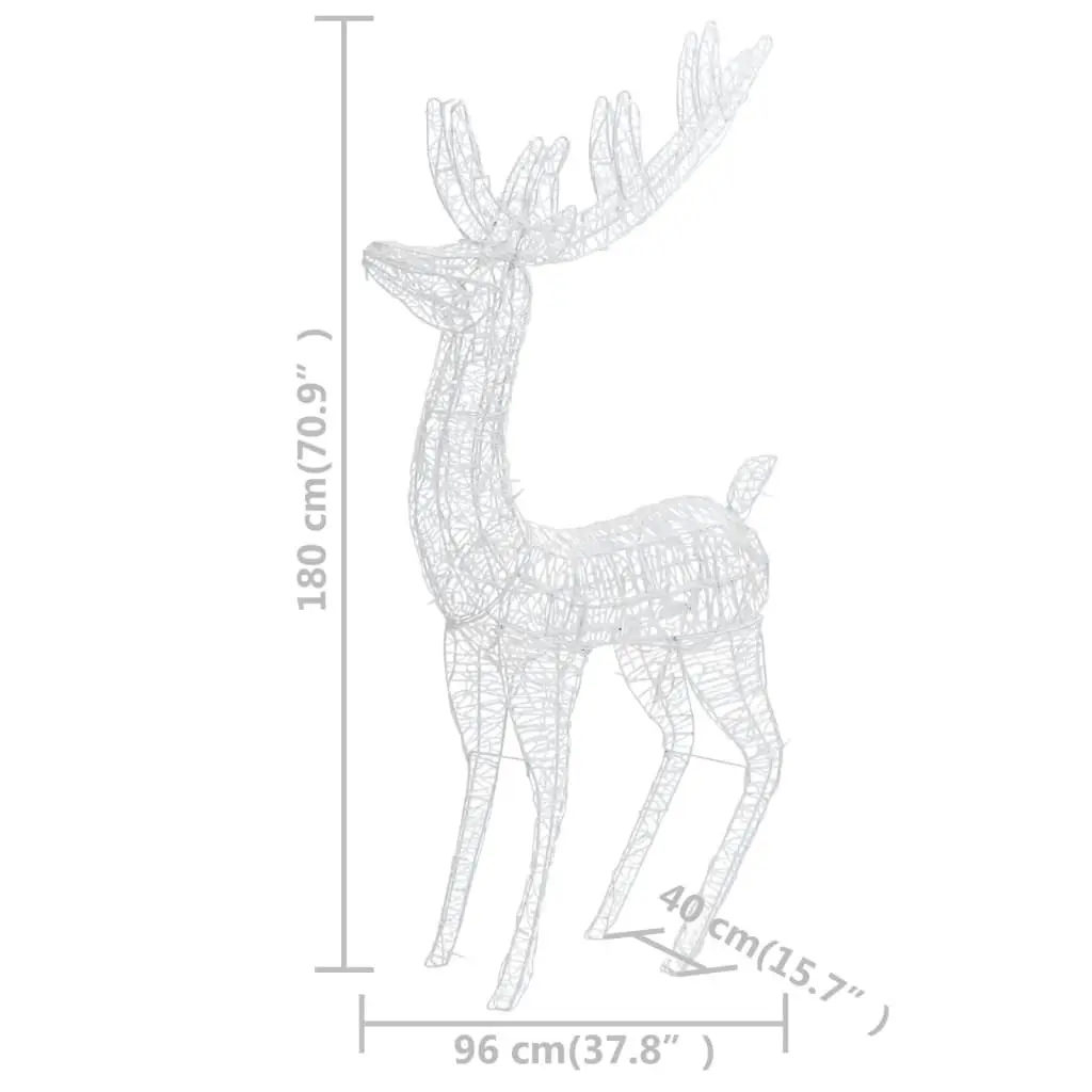 XXL Acrylic Christmas Reindeer 250 LED 180 cm Warm White 329785